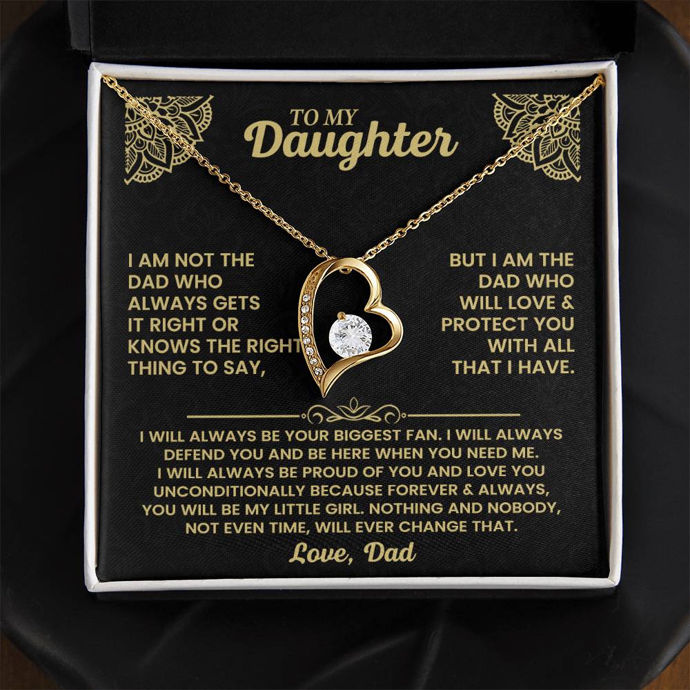 Emotional Daughter Gift – Engraved Dad’s Message Necklace – Forever Love
