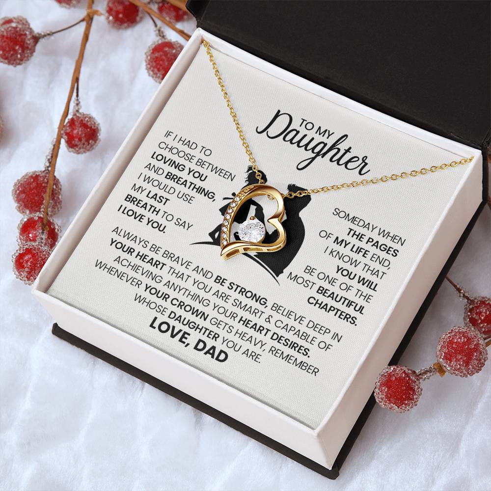 Personalized Daughter Necklace – Heartfelt Message from Dad – Gift for Her