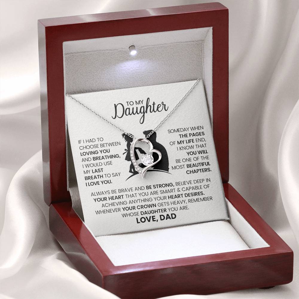Personalized Daughter Necklace – Heartfelt Message from Dad – Gift for Her