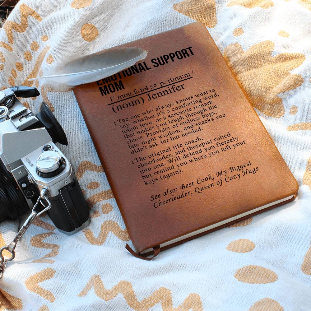 Emotional Support Mom, Vegan Leather Graphic Journal