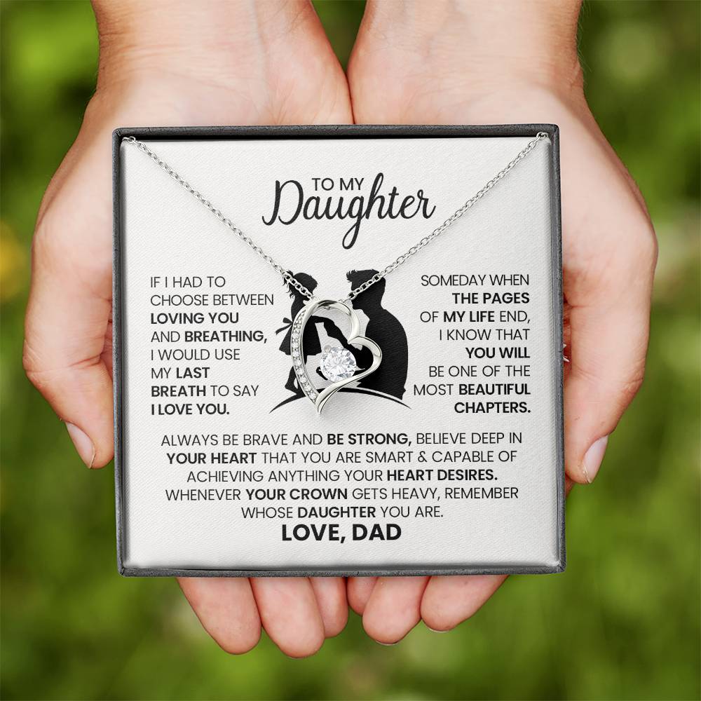 Personalized Daughter Necklace – Heartfelt Message from Dad – Gift for Her