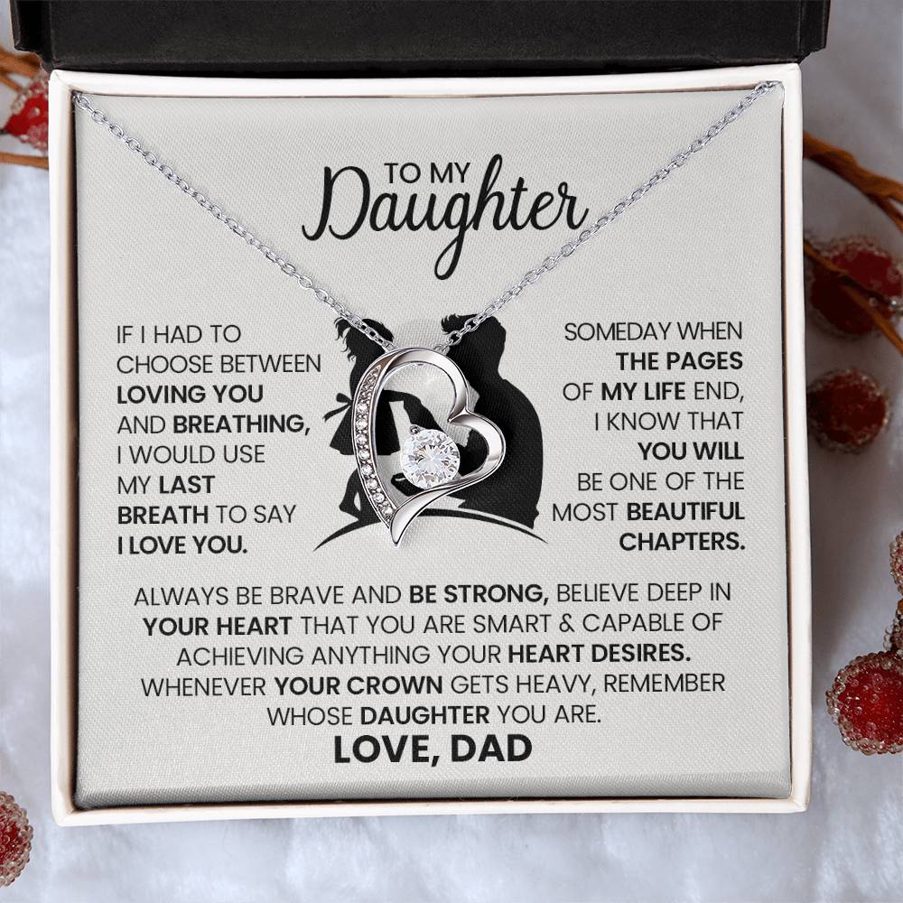 Personalized Daughter Necklace – Heartfelt Message from Dad – Gift for Her