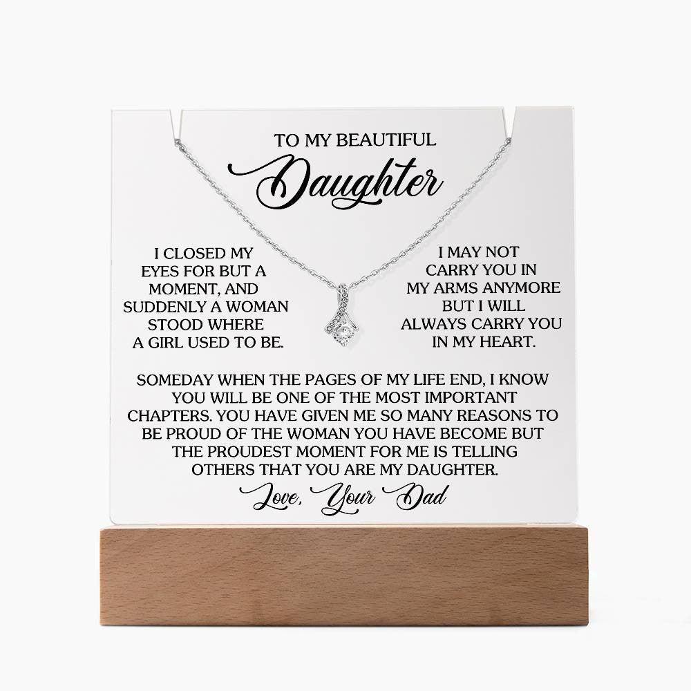 Keepsake Acrylic Plaque - Alluring Beauty Necklace, Gift to Daughter, Love Dad-16