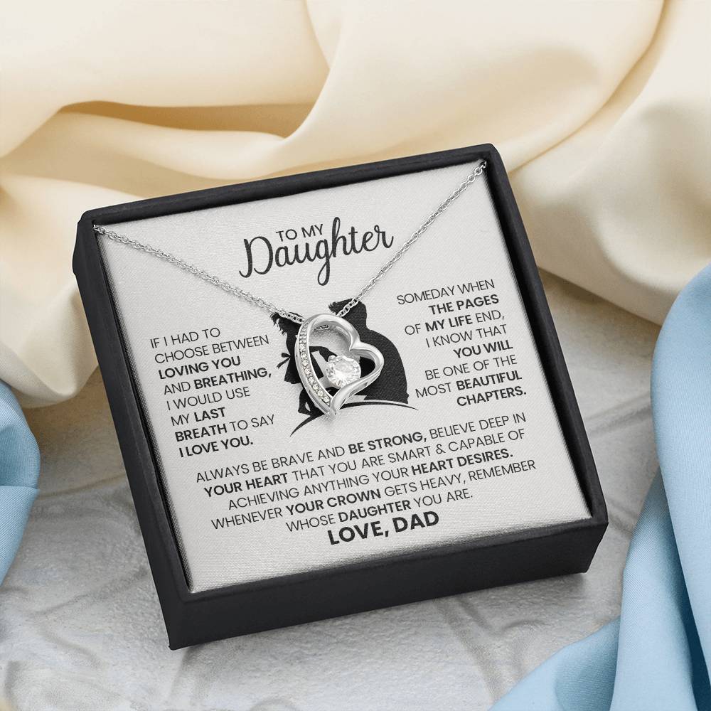 Personalized Daughter Necklace – Heartfelt Message from Dad – Gift for Her