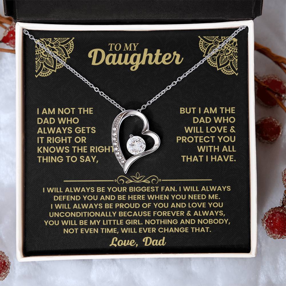 Emotional Daughter Gift – Engraved Dad’s Message Necklace – Forever Love