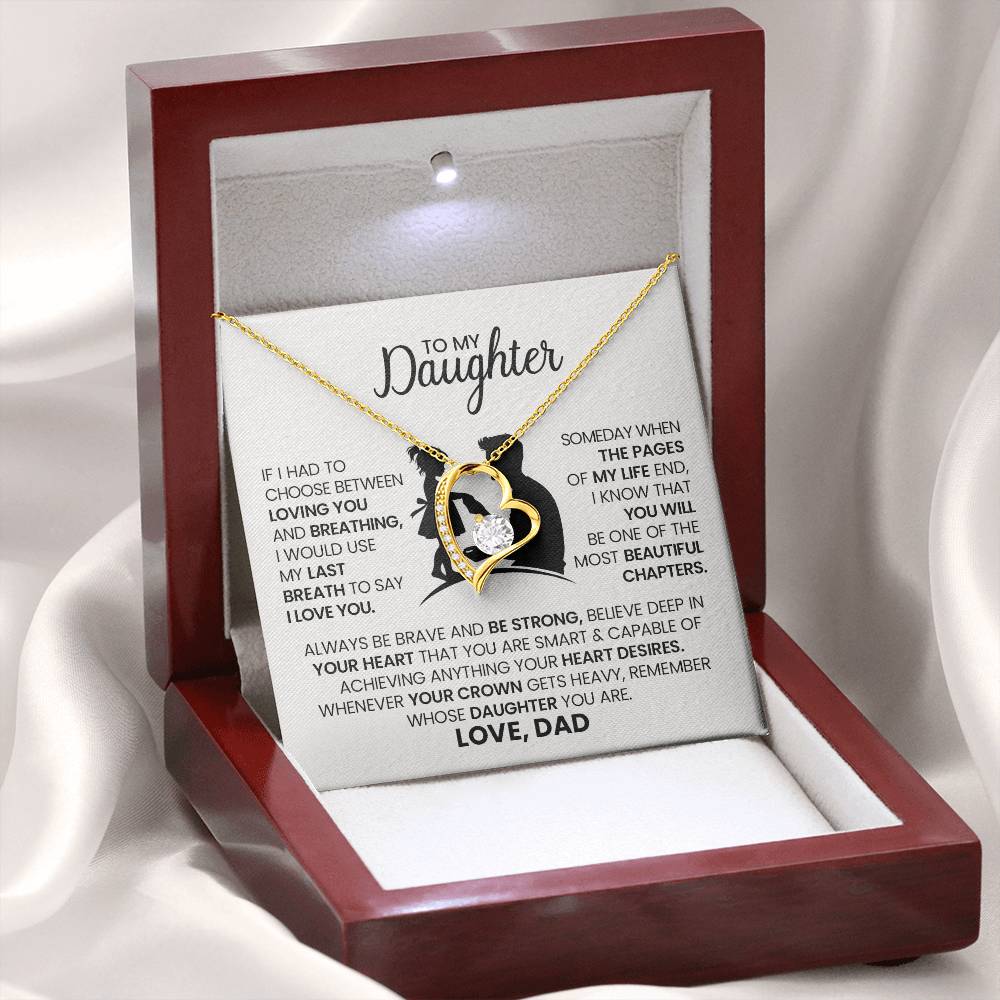 Personalized Daughter Necklace – Heartfelt Message from Dad – Gift for Her