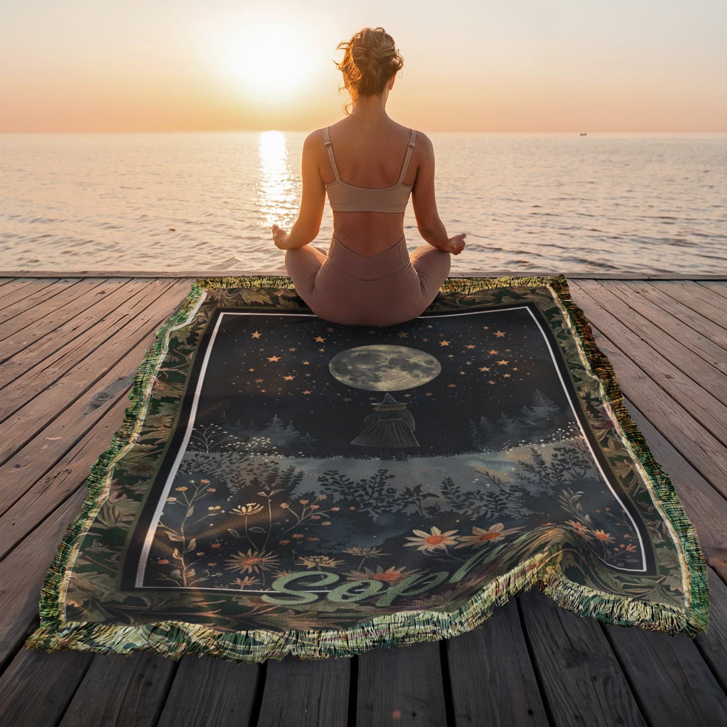 Witches Under the Moon Blanket – Mystical Halloween Starry Night Throw !