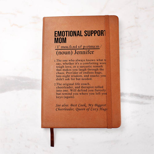 Emotional Support Mom, Vegan Leather Graphic Journal