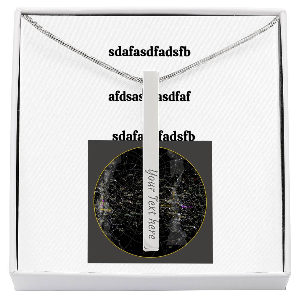 Engraved 4-Sided Stick Necklace with POD Message