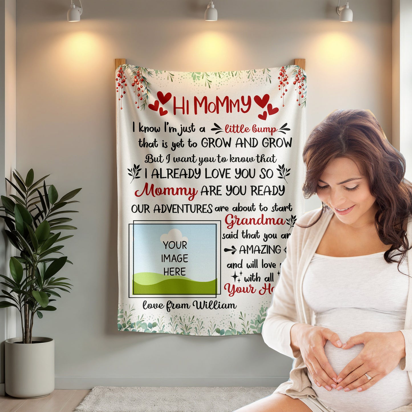 New Mommy from Baby Bump Personalized Blanket