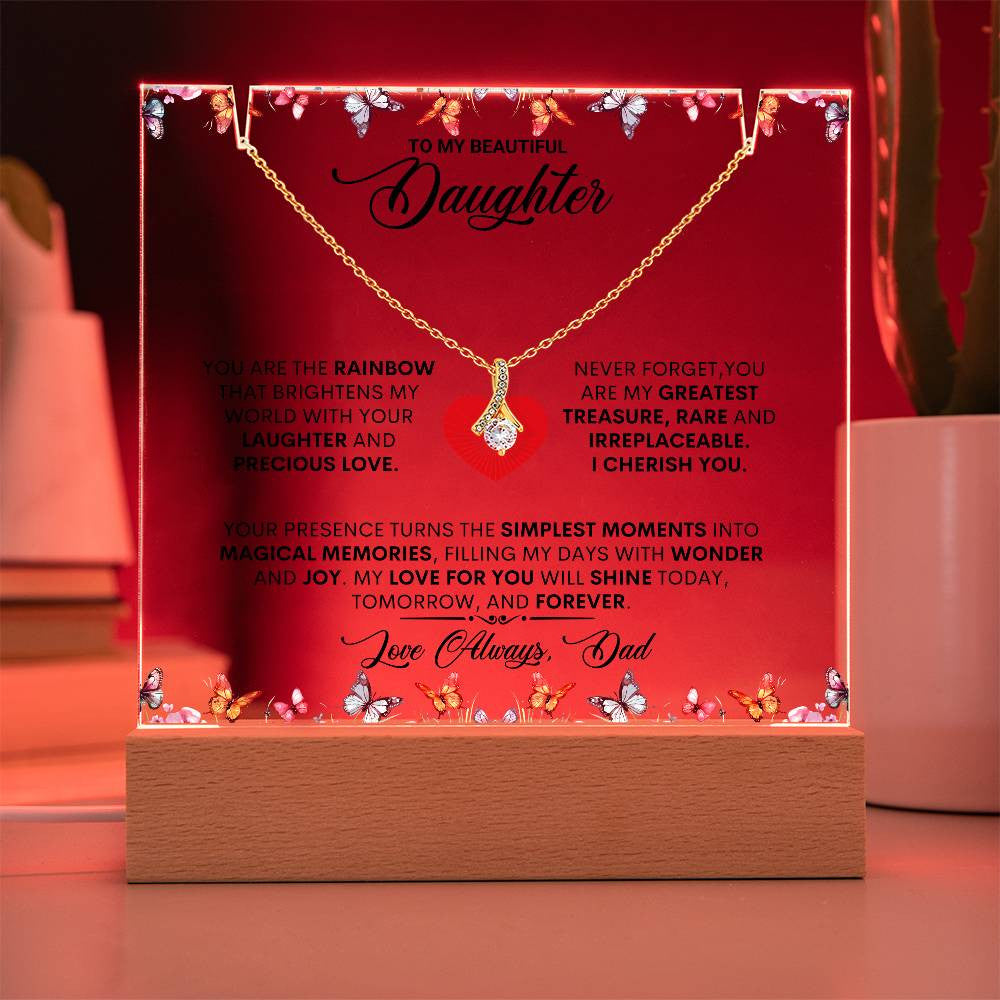 Keepsake Acrylic Plaque - Alluring Beauty Necklace, Gift to Daughter, Love Dad-14