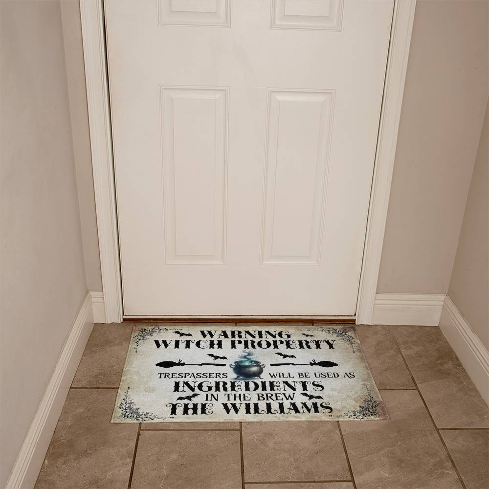 Warning Witch Property ! Halloween Welcome Mat