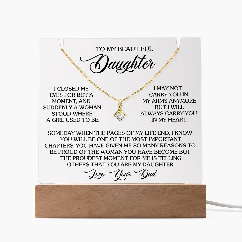 Keepsake Acrylic Plaque - Alluring Beauty Necklace, Gift to Daughter, Love Dad-16