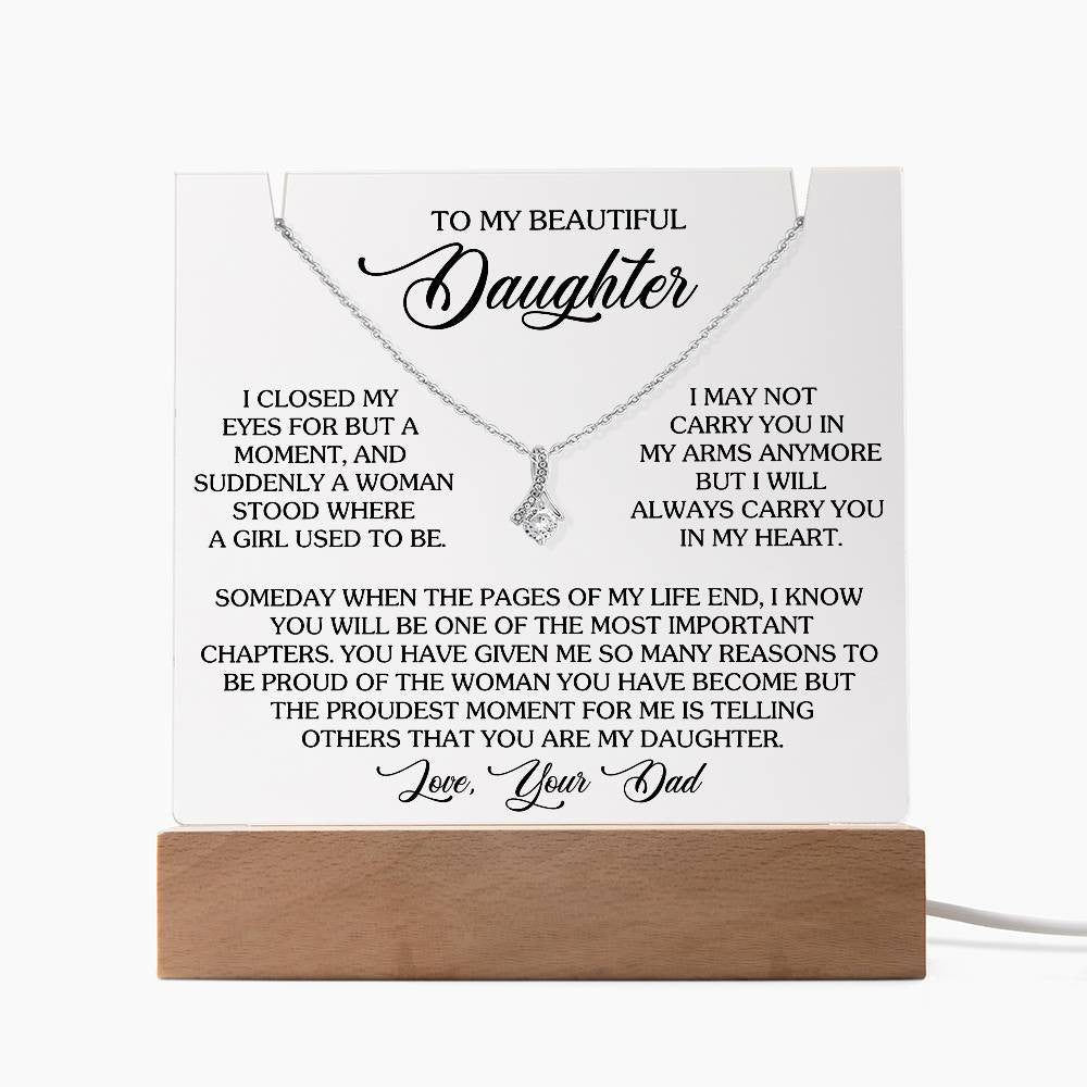 Keepsake Acrylic Plaque - Alluring Beauty Necklace, Gift to Daughter, Love Dad-16