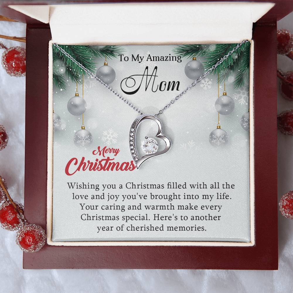 Mom - Love & Joy - Christmas Gift for Mom - Forever Love Necklace