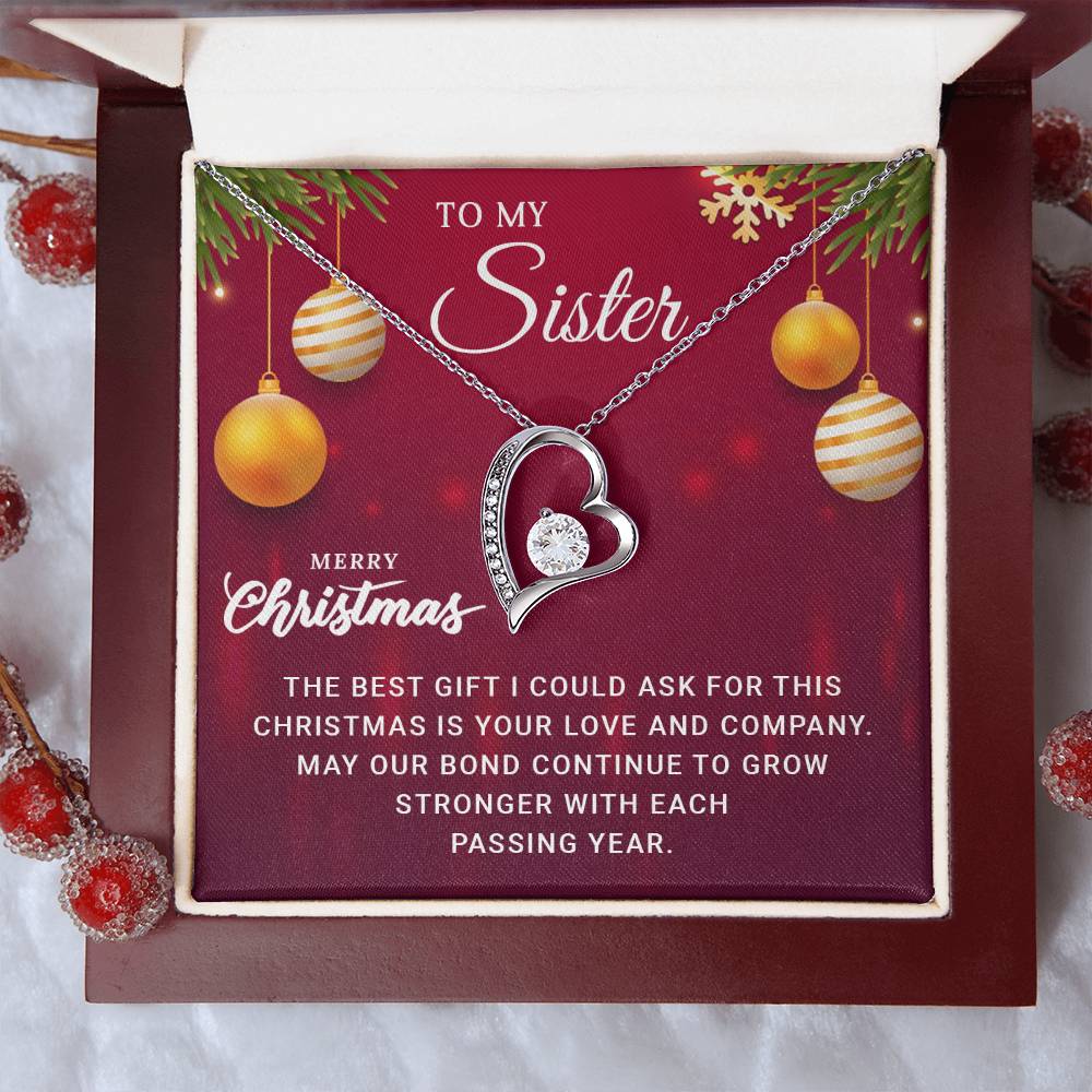 To My Sister - Best - Christmas Gift - Forever Love Necklace
