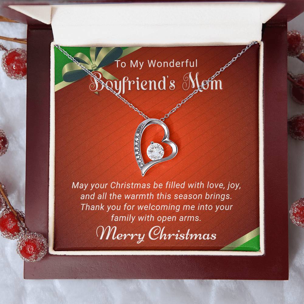 To My Wonderful Boyfriend's Mom - Love and Joy - Christmas Gift - Forever Love Necklace