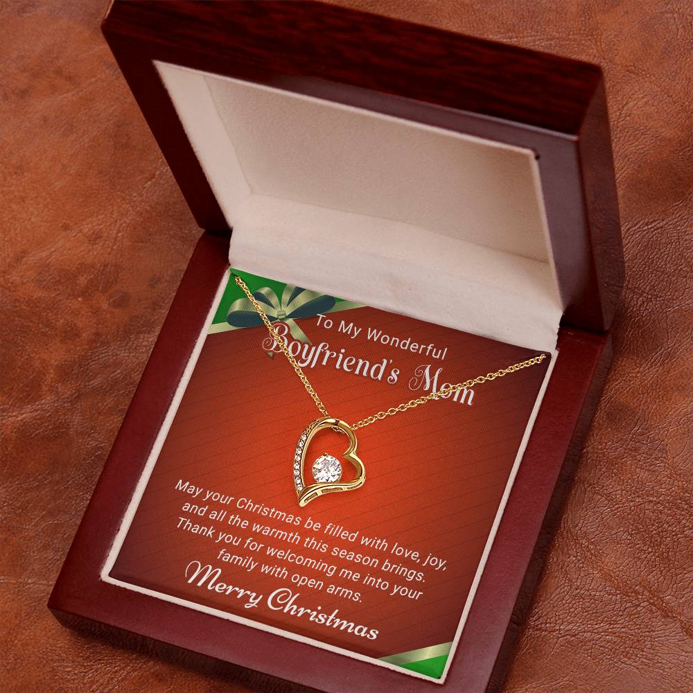 To My Wonderful Boyfriend's Mom - Love and Joy - Christmas Gift - Forever Love Necklace