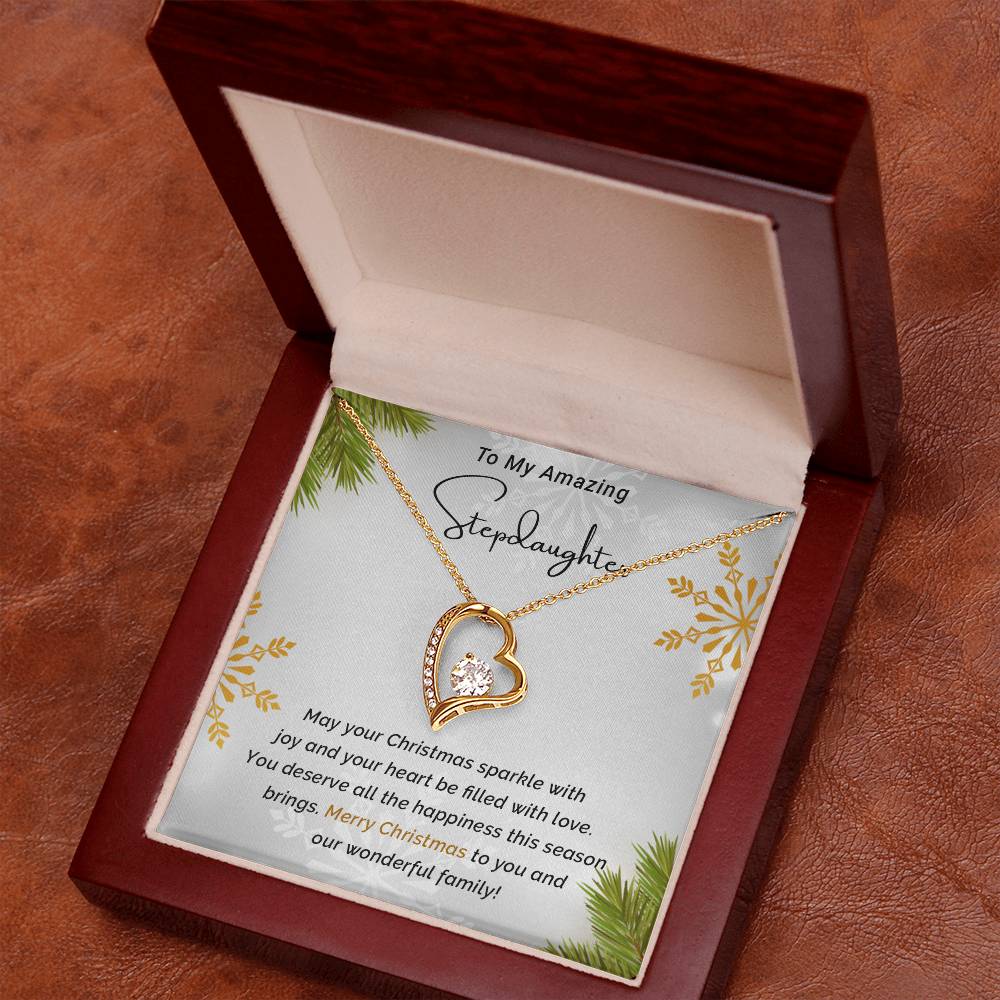 To My Amazing Stepdaughter - Sparkle - Christmas Gift - Forever Love Necklace