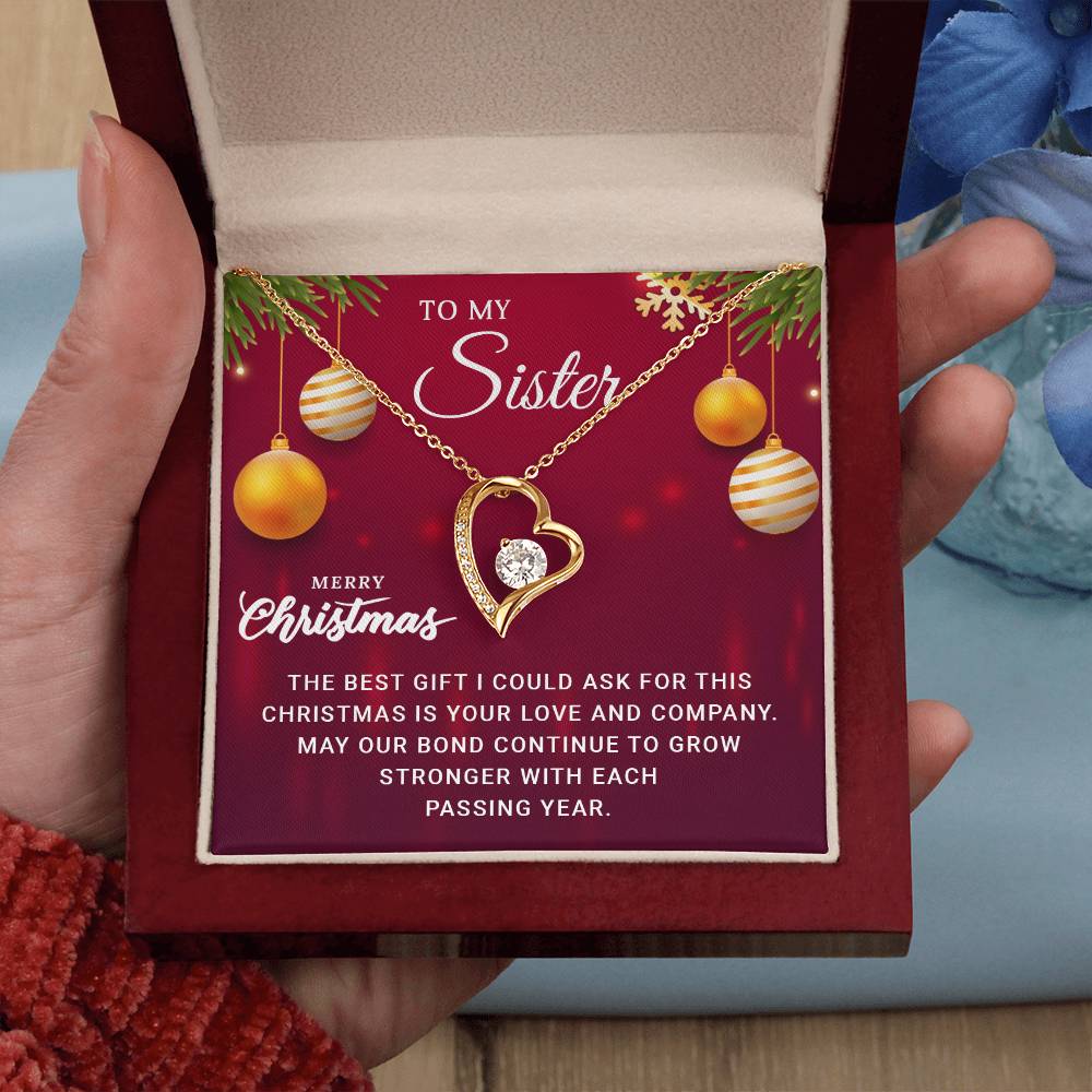 To My Sister - Best - Christmas Gift - Forever Love Necklace