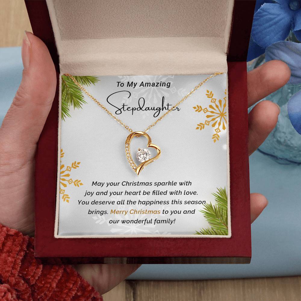 To My Amazing Stepdaughter - Sparkle - Christmas Gift - Forever Love Necklace
