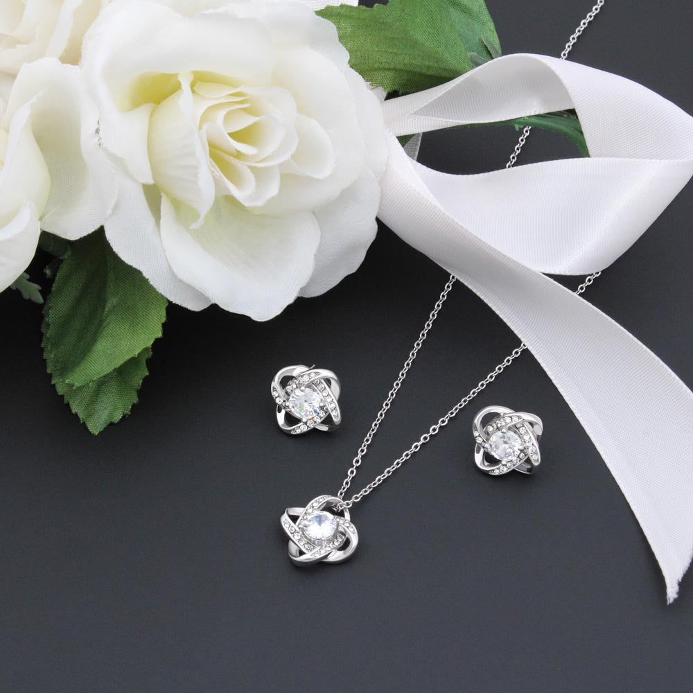 Love Knot Necklace And Earrings Set, In The Heart Of Wales, Welsh Gifts - YERTIZZ.COM