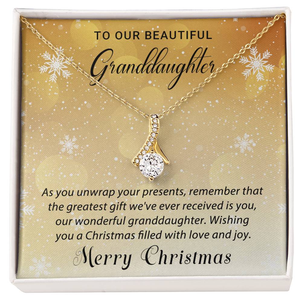 To Our Beautiful Granddaughter - Love & Joy - Christmas Gift - Alluring Beauty Necklace