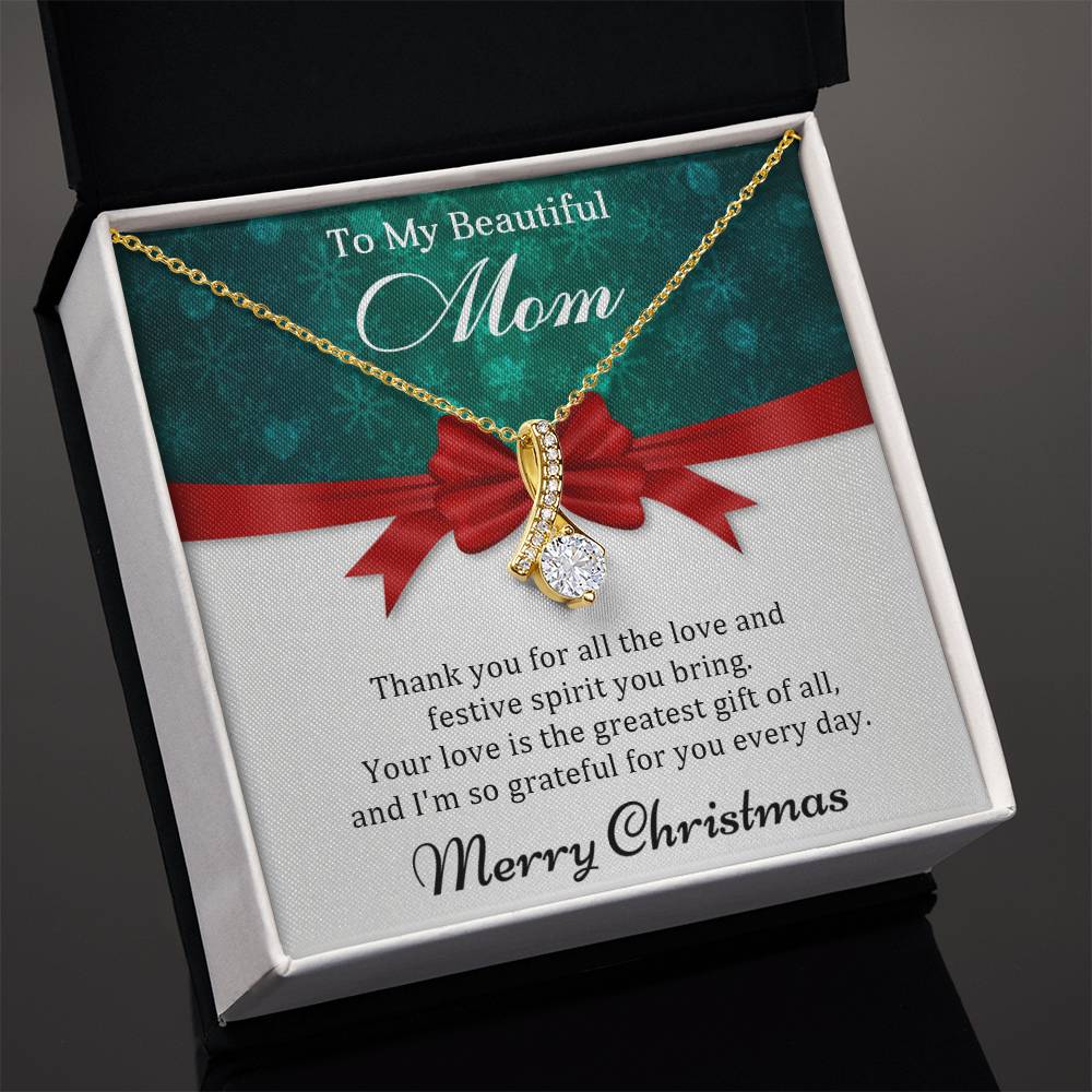 To My Beautiful Mom - Christmas Gift - Alluring Beauty Necklace