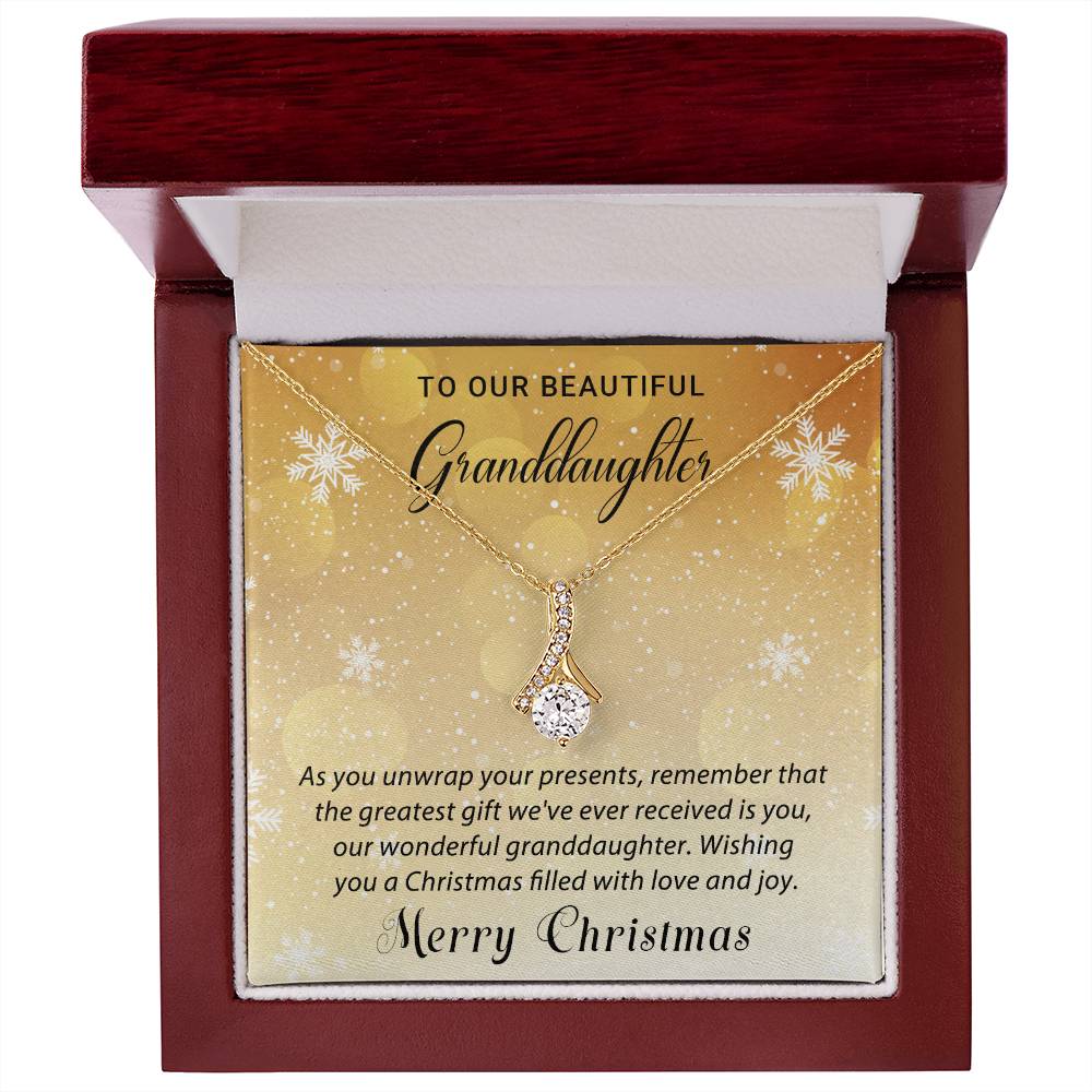 To Our Beautiful Granddaughter - Love & Joy - Christmas Gift - Alluring Beauty Necklace