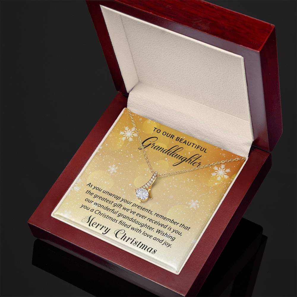 To Our Beautiful Granddaughter - Love & Joy - Christmas Gift - Alluring Beauty Necklace