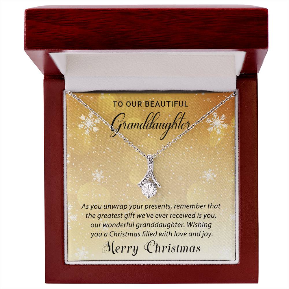 To Our Beautiful Granddaughter - Love & Joy - Christmas Gift - Alluring Beauty Necklace