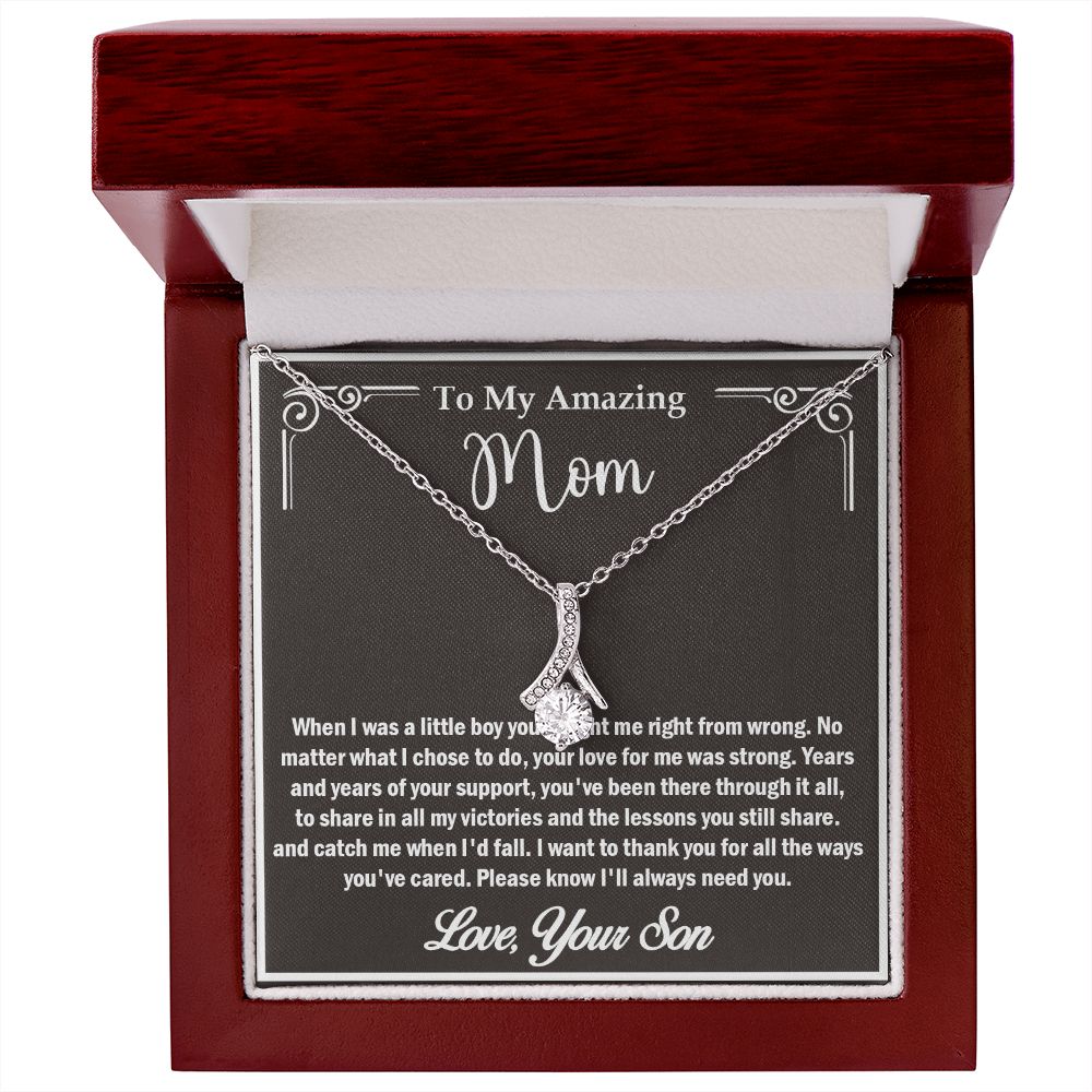 To My Amazing Mom, Love Your Son, Alluring Beauty Necklace - YERTIZZ.COM