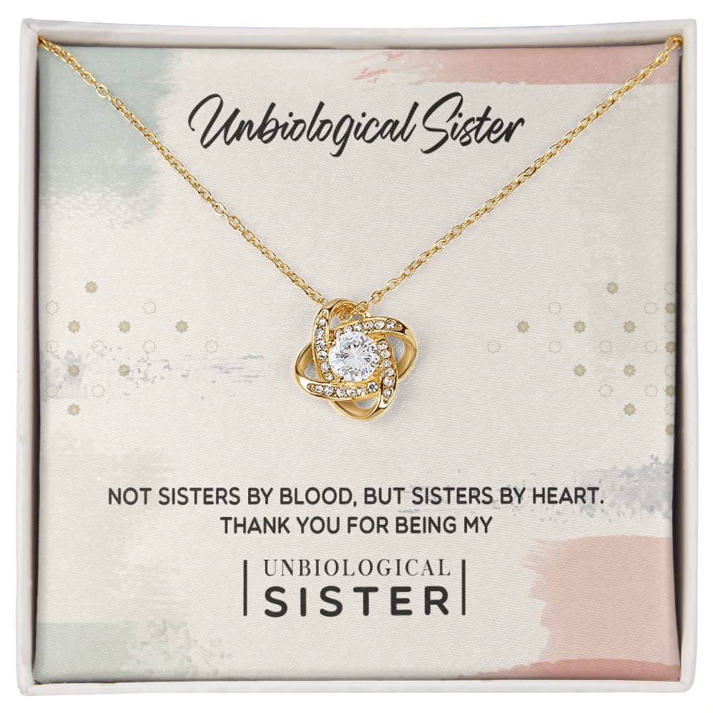 To My Unbiological Sister, Thank You -Love Knot Necklace - YERTIZZ.COM