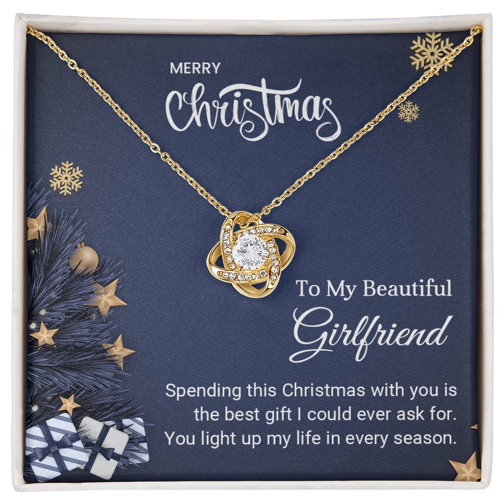 To My Beautiful Girlfriend - Light up my life - Christmas Gift - Love Knot Necklace