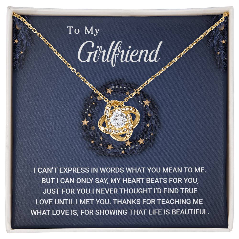 To My Girlfriend - Life is Beautiful - Christmas Gift - Love Knot Necklace