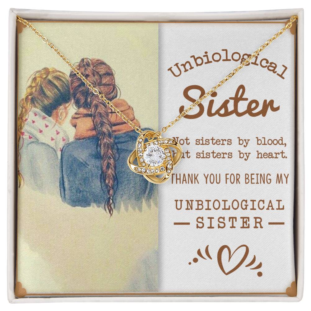 To My Unbiological Sister, Sisters By Heart -Love Knot Necklace - YERTIZZ.COM