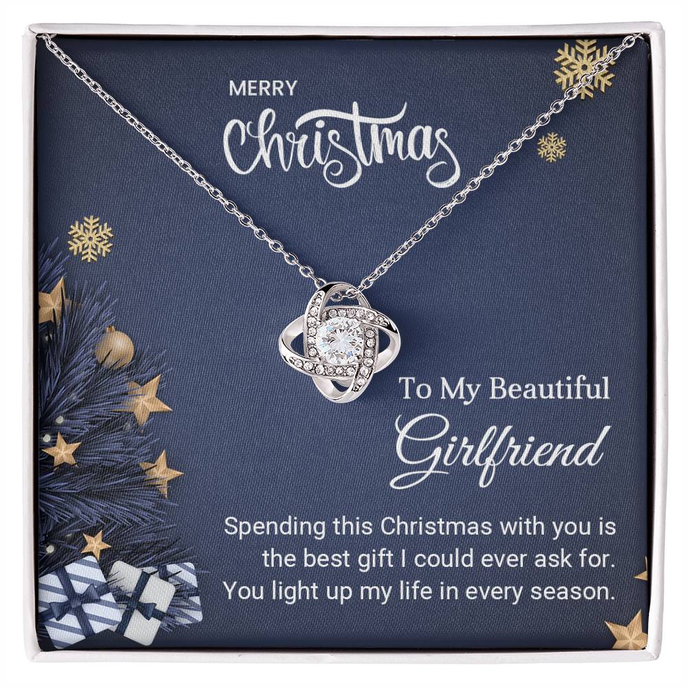 To My Beautiful Girlfriend - Light up my life - Christmas Gift - Love Knot Necklace