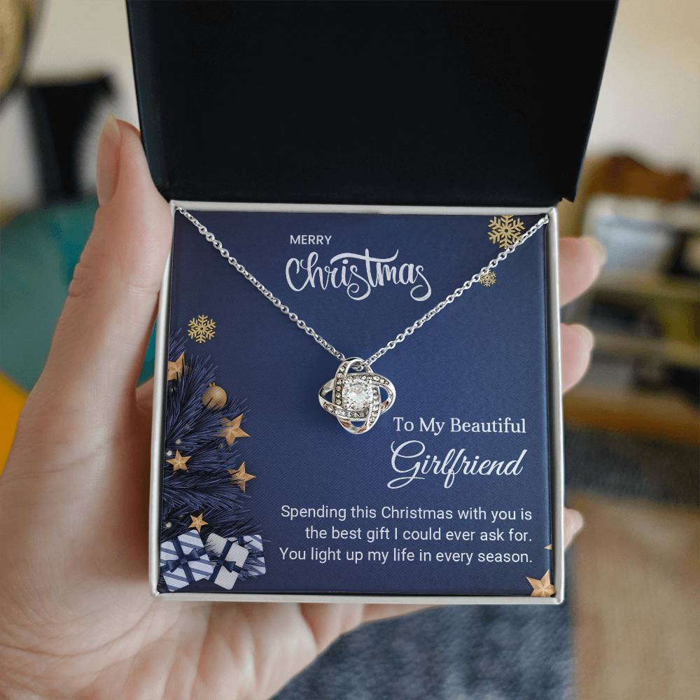 To My Beautiful Girlfriend - Light up my life - Christmas Gift - Love Knot Necklace
