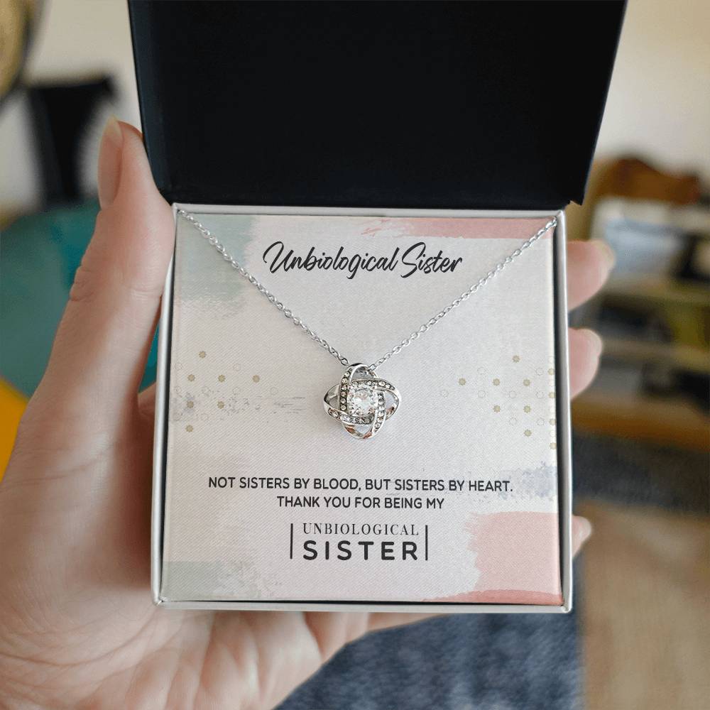 To My Unbiological Sister, Thank You -Love Knot Necklace - YERTIZZ.COM