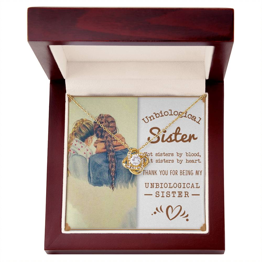 To My Unbiological Sister, Sisters By Heart -Love Knot Necklace - YERTIZZ.COM