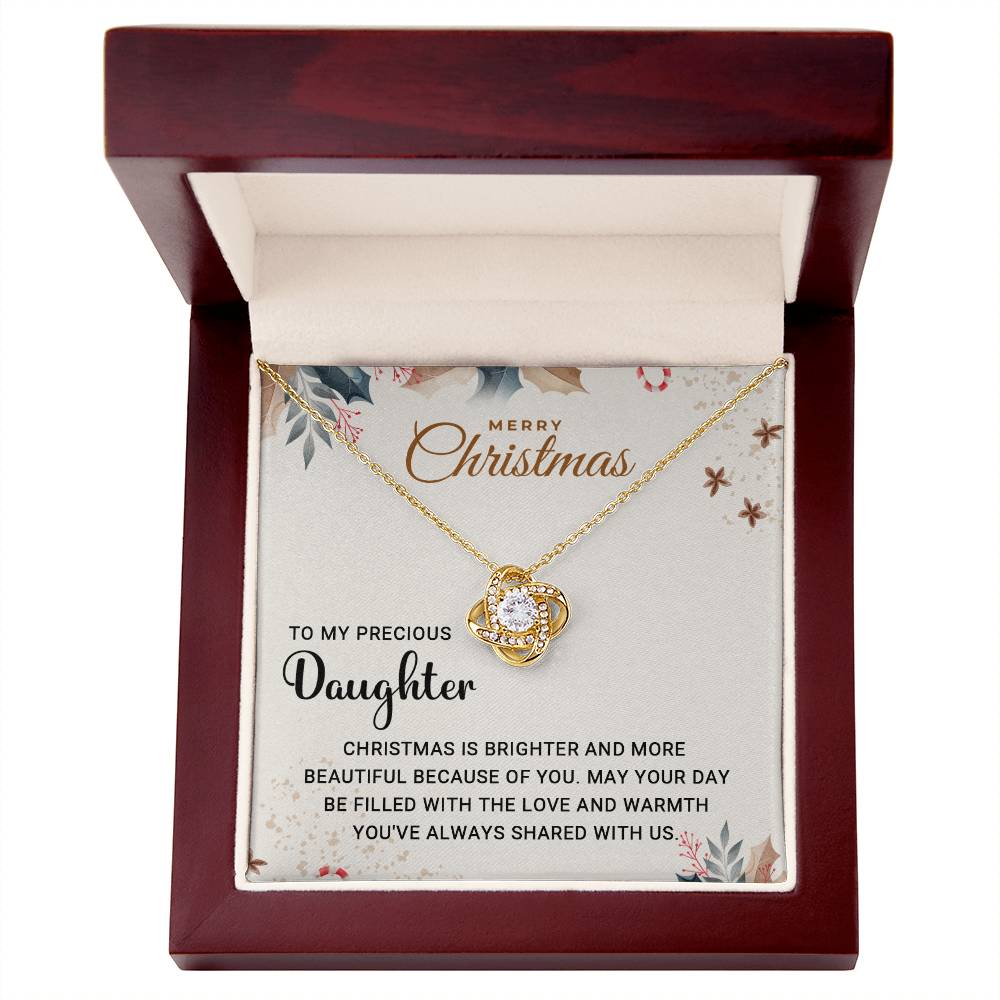 To My Precious Daughter - Wonderful - Christmas Gift - Love Knot Necklace