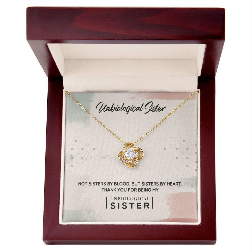To My Unbiological Sister, Thank You -Love Knot Necklace - YERTIZZ.COM
