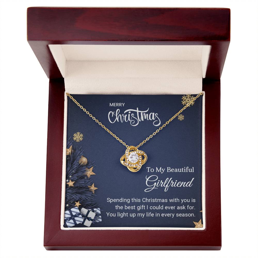 To My Beautiful Girlfriend - Light up my life - Christmas Gift - Love Knot Necklace