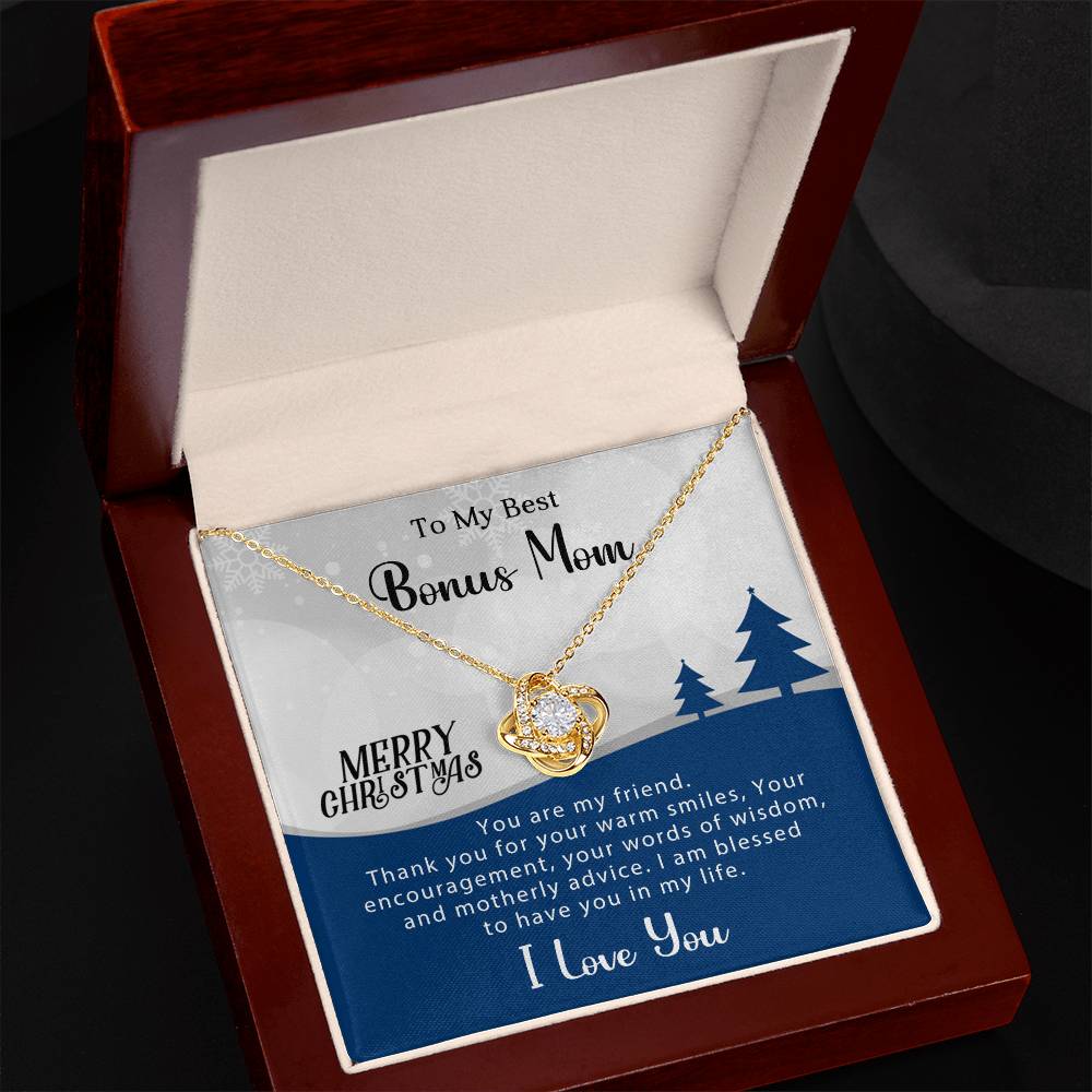 To My Bonus Mom - Christmas Gift - Love Knot Necklace