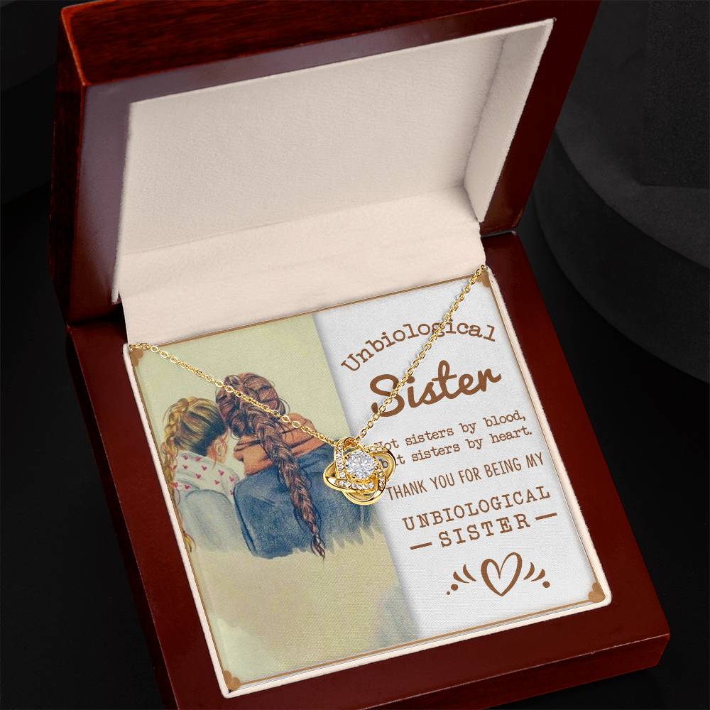To My Unbiological Sister, Sisters By Heart -Love Knot Necklace - YERTIZZ.COM
