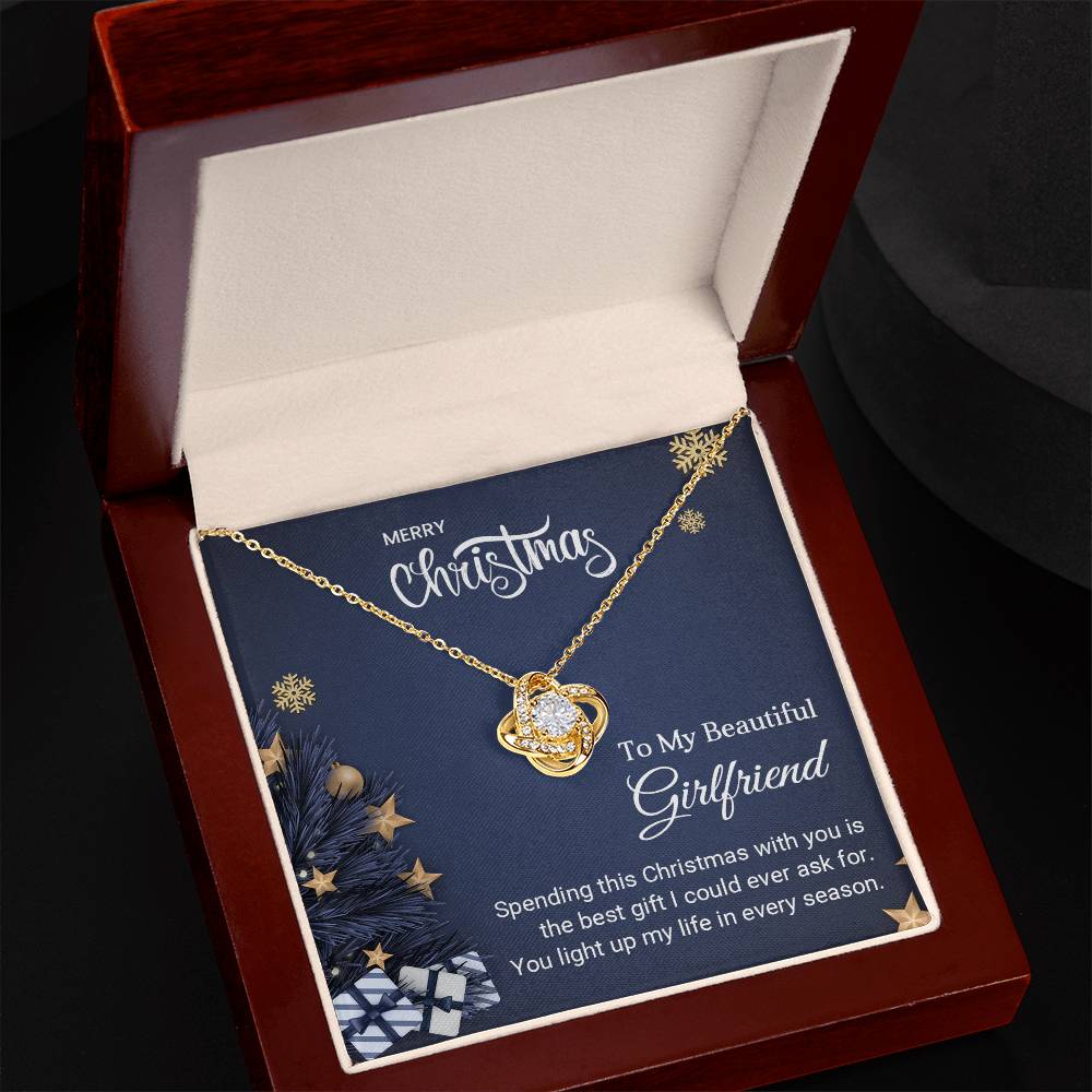 To My Beautiful Girlfriend - Light up my life - Christmas Gift - Love Knot Necklace