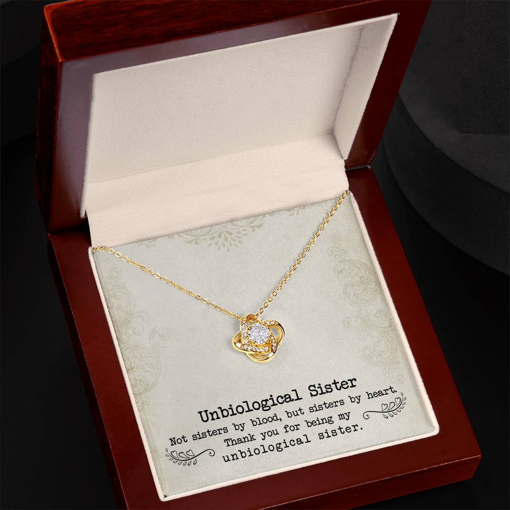 To My Unbiological Sister, Sister By Heart -Love Knot Necklace - YERTIZZ.COM