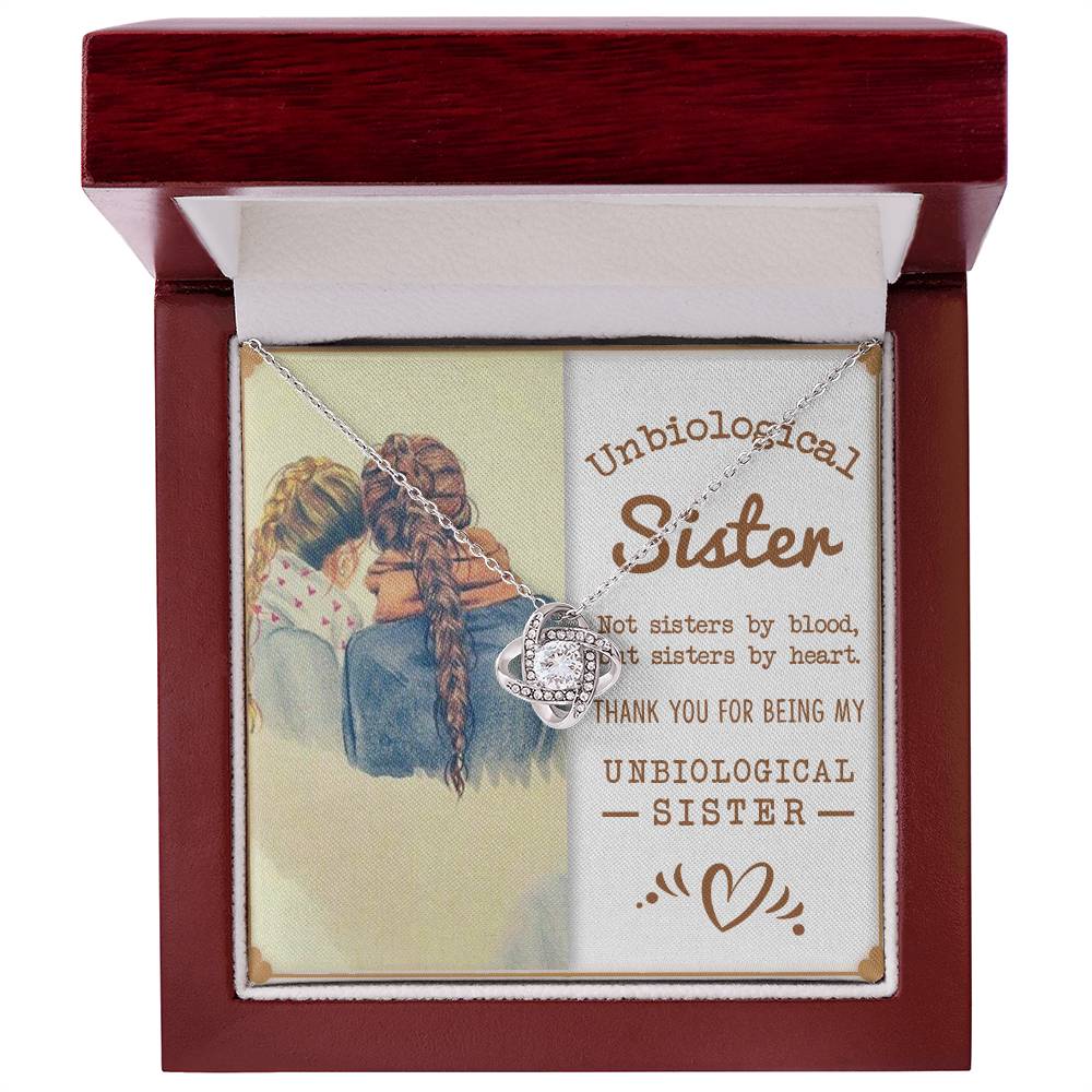 To My Unbiological Sister, Sisters By Heart -Love Knot Necklace - YERTIZZ.COM