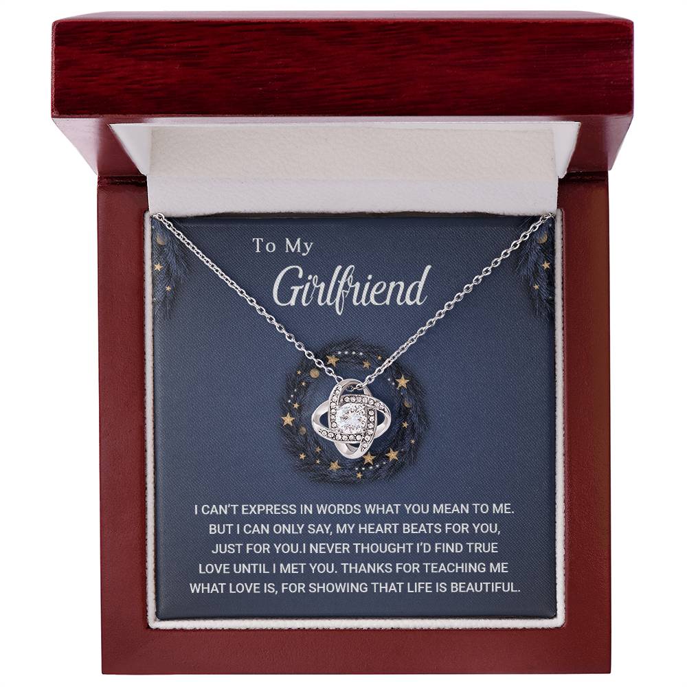 To My Girlfriend - Life is Beautiful - Christmas Gift - Love Knot Necklace