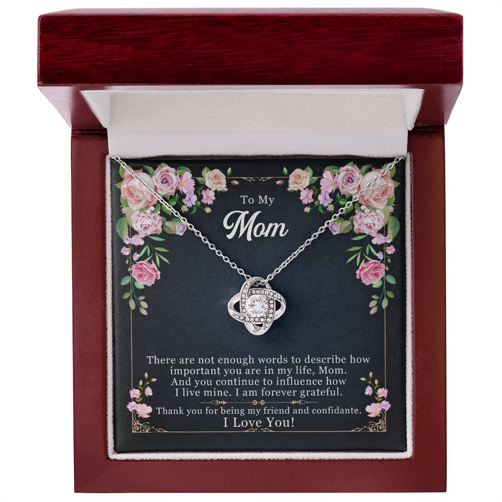 To My Mom, Thank yOU For Being My Friend -Love Knot Necklace - YERTIZZ.COM